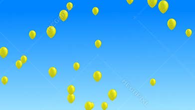 Many colorful balloons flying in the air.