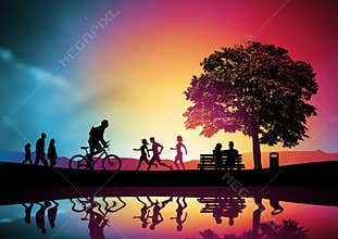 Active People In A Park