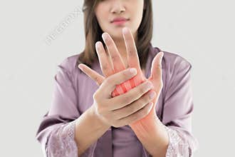 Woman with hand pain