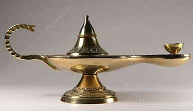 Brass oil lamp