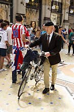 An old fashioned man in Milan, Italy