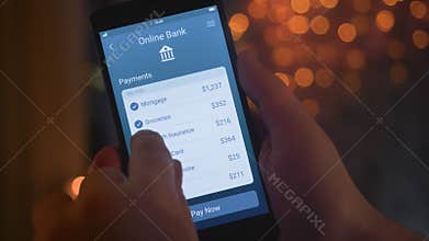 Paying bills using banking app