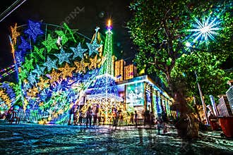 Exposure. Color.colorful. colorfull. Church. Light. Night. Outdoor. Night scenes. Art. Architecture. Architectural. Chrismast.