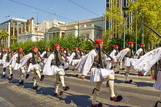 Parade changing of the guard in Athens.