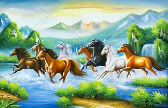 Horse painting, according to oriental culture,