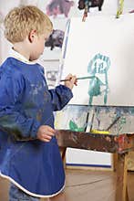 Young Boy Painting