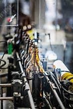Conveyor with beer bottles