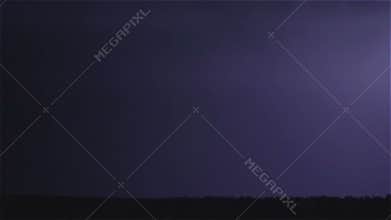 Various lightning bolts strike forest night landscape, sound included