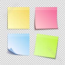 Isolated colorfull sticky notes, vector illustration