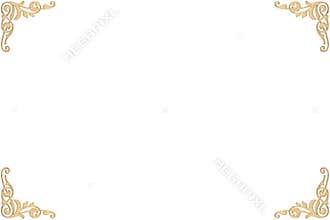 Border frame with retro ornament pattern in baroque style, decor