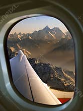 Mount Everest from aircraft window