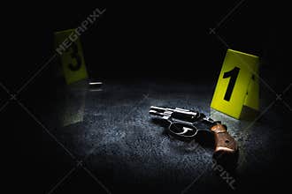High contrast image of a crime scene