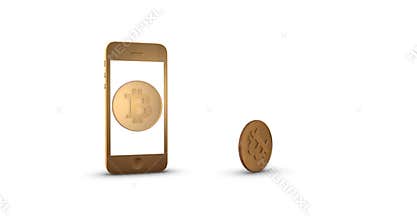 Coin bitcoin appears from the screen.