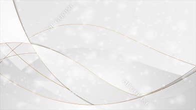 Grey silver abstract luxury wavy video clip with bronze outlines