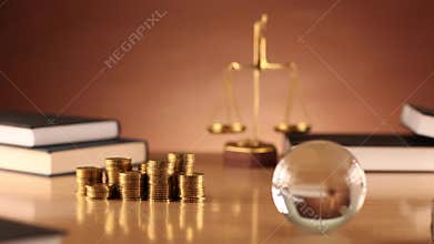 Law concept on the brown background.