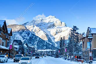 Winter in Banff Townsite in the Canadian Rockies, Canada