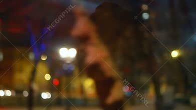 Train city winter window