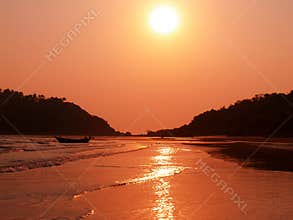 Beautiful sunset in India