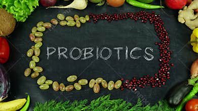 Probiotics fruit stop motion