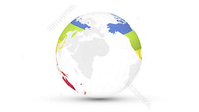 Colored striped planet earth, news background