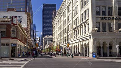 Timelapse of Calgary`s Stephen Avenue
