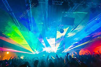 Lasers at a rave, party, club