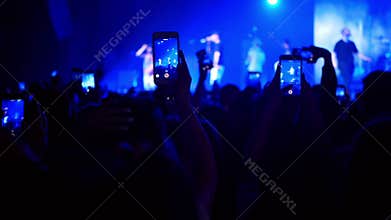Crowd partying rock concert