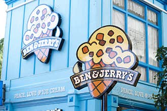 Ben & Jerry`s ice cream shop in Movie World`s Gold Coast.