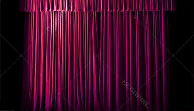 The geometric lines of the theater curtain