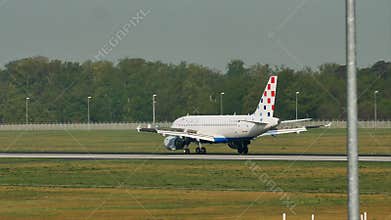 Croatia Airlines plane in Frankfurt Airport, FRA