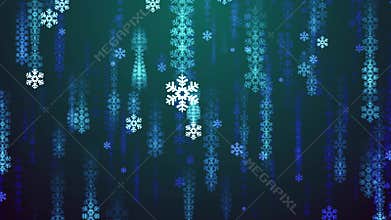 Festive snowflake snowfall Rain animation background new quality shape universal glamour motion dynamic animated