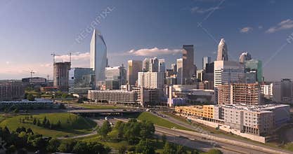 Among the Highways Buildings Glass and Steel Downtown Charlotte North Carolin