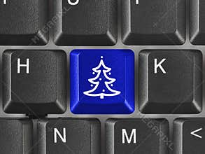 Computer keyboard with Christmas tree key