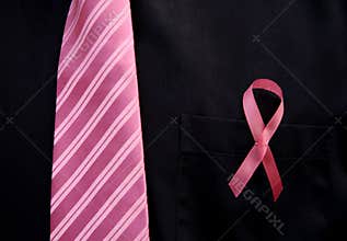 Pink men's tie for Breast Cancer Awareness