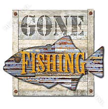 Gone Fishing Sign Art
