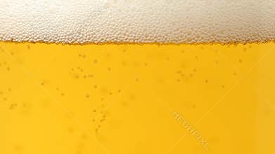 Close up of beer with bubbles