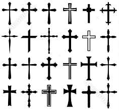 Religion cross icon set