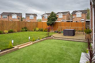 Modern garden with a new Planted Lawn