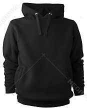 Non-print isolated black cotton polyester sweatshirt blouse hoodie without zipper