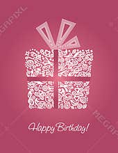 Pink Happy Birthday card