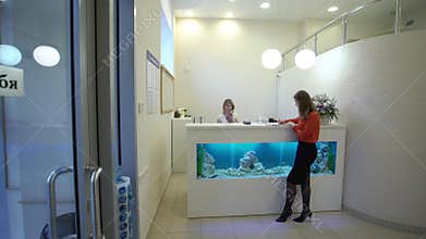 Reception in clinic hospital