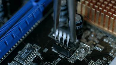 Repair of electronic devices, tin soldering parts