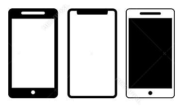 Mobile phone icons template black