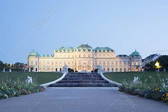Belvedere Palace in Vienna at Dusk