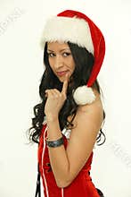 Cute asian christmas woman