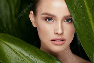 Skin Care. Beautiful Woman With Natural Makeup