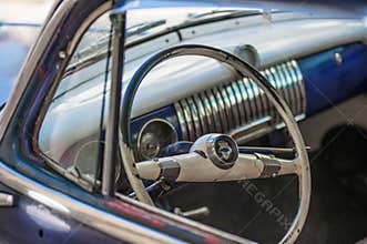 Steering wheel of old Cuban Car