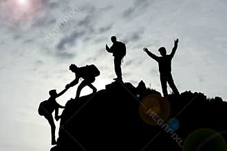 Teamwork and success with unity and cooperation