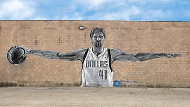 Dirk Nowitzki Mural by Josh Mittag, Deep Ellum, Texas