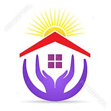 Home property care hands logo